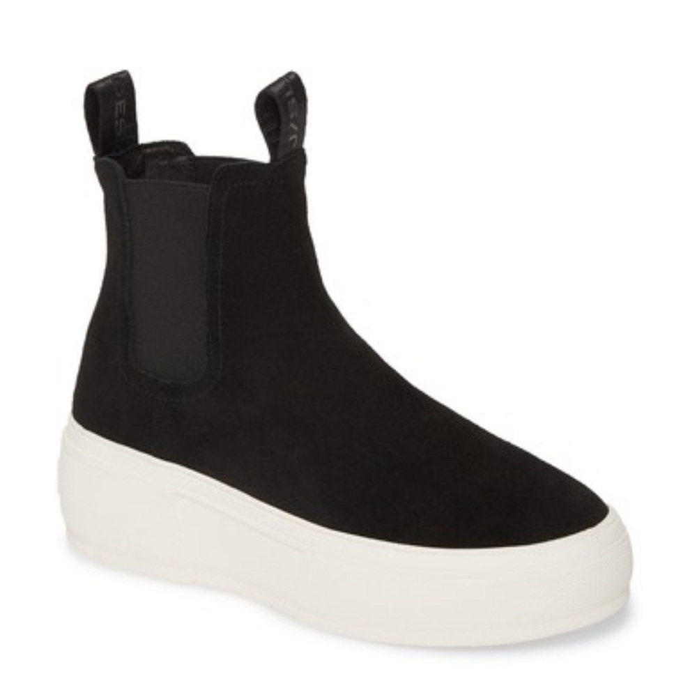 J/Slides Cora Platform Chelsea sneakers pull on Leather High Top size 8.5